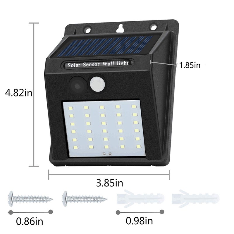 Decorman Solar Sensor Lights Outdoor 30 LED Wireless Waterproof Security Solar Motion Sensor Wall Lights for Fence Patio Deck Yard Garden with Motion Activated Auto On/Off - Image 2